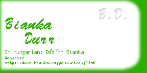 bianka durr business card